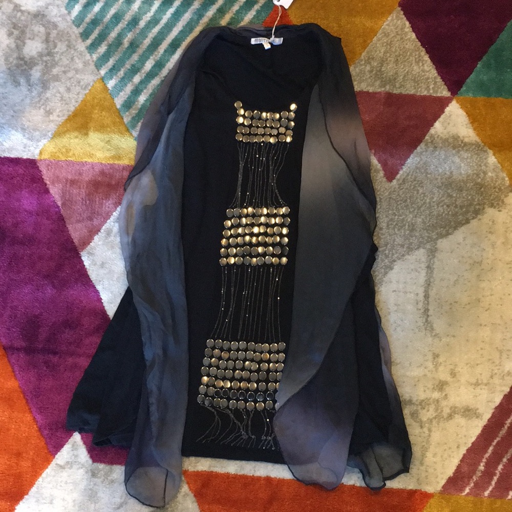 Monoreno Dress With Sequence And Attached Vest - image 1
